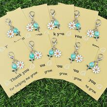 3pcs/5pcs/10pcs Simple Daisy & Purple Tulip Keychain Set, Paired With "Thank You For Helping Me Grow" Appreciation Card, Floral Keychains, Suitable For Teacher's Day, Friendship Growth Commemoration, Flower Lover Gifts, Can Be Used As Key And Bag Charms Car Accessories Cute Goth Y2k - Multicolor - View 21