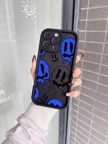 Blue And Black Skull  Case, All-Inclusive Mobile Phone Case, TPU Silicone Case, Comfortable Touch And Anti-Collision, Compatible With All Apple Mobile Phone Models, Compatible With  11/12/13/14/15/16/Pro/Plus/Pro Max/16e. - 黑色 - 查看 5
