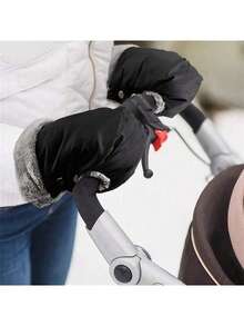 1双婴儿推车防水手套分体保暖手套保暖防风防水手套适用于冬季婴儿推车童车婴儿车电瓶车也可使用