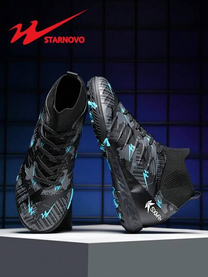 STARNOVO 男女时尚足球鞋，弹性鞋领，穿着更舒适，专业足球鞋，适合运动训练和比赛（注意：本商品为标准尺码，建议脚窄者选择小 1 码，脚宽者选择大 1 码）