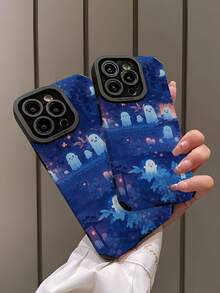 1 件万圣节时尚个性化夜鬼竖条纹高端仿皮防摔防指纹防震手机壳适用于苹果和各种型号 - 彩色 - 查看 5