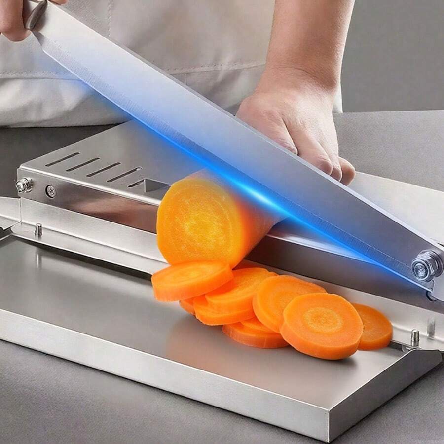 Stainless Steel Manual Meat Slicer - Multifunctional Rib Chopper And Vegetable Cutter, Easy To Clean - Perfect For Freezing Beef, Vegetables And Bones, Beef, Lamb, Chicken And Other Durable - Ideal Kitchen Tool, Easy To Carry, Suitable For Outdoor Use