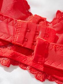 1 szt. biustonosz damski z siateczki haftowanej na fiszbinach