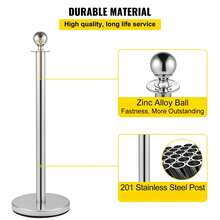 4-Piece Silver Pole Set With 3*1.5m Red Plush Cords – Hollow Base With Sand Filling | Crowd Control Barriers For Parties, Weddings & Red Carpets - 銀色 - 查看 9