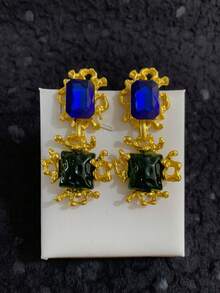 1 件复古黑色珐琅小众设计优雅银针幸运马蹄时尚高端耳环适合女士日常/派对佩戴 - 幸運馬蹄耳墜 - 查看 14