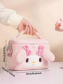 Sanrio 3D Plush Cosmetic Bag, Adorable Characters Design, Hello Kitty, My Melody, Kuromi & Cinnamoroll Designs, Extra Large Capacity & Wide Opening for Easy Packing, Soft Premium Quality Fabric with Double Zipper Closure, Perfect for Travel, Daily Use & As a G for 反對音