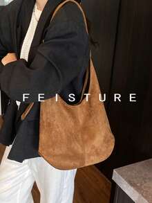 1 件女士绒面革腋下包，大容量单肩斜挎包（带小袋），适合女孩、女士、大学生、年轻专业人士，非常适合工作、商务、通勤、上学 - 棕色 - 查看 7