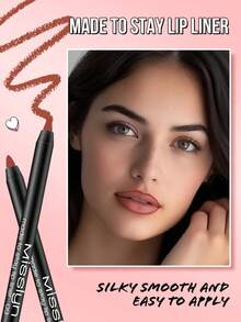 Misslyn Long-Lasting Lip Liner Pencil, Intense Lip Color, Retractable Gel Lip Liner Pencil, Smooth Application, Natural Makeup Effect, Can Be Sharpened With A Pencil Sharpener For Ideal Shape, High Color Payoff, Creates Natural Lip Makeup, Long-Lasting Smooth Ultra-Fine, Matte Lip Liner Pencil, No Smudging, Y2K Makeup, Suitable For Parties, Beaches, Travels, Vacations, Camping, Outdoor Activities, Rose Fashion - 03 - View 3