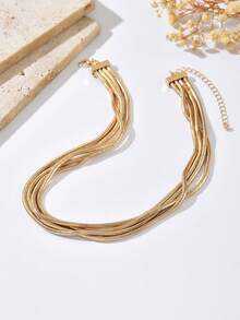 1 Stück Klobige Schlangenkette Halskette, Modische minimalistische Schlüsselbein-Kette Punk Chic Luxus Halskette für Damen, geeignet für den täglichen Gebrauch und Partys