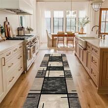 1 szt. Mata dywanowa Crystal Velvet do przedpokoju, antypoślizgowy długi dywanik, chłonna, antypoślizgowa mata dywanowa w nordyckie wzory geometryczne