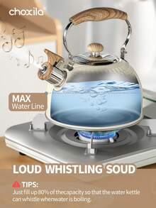 choxila 1个2升白色锤纹鸣笛水壶，适用于燃气灶，适合家庭、茶馆等各种场合，厨房用品，返校用品，旅行配件 - 響壺 - 查看 3