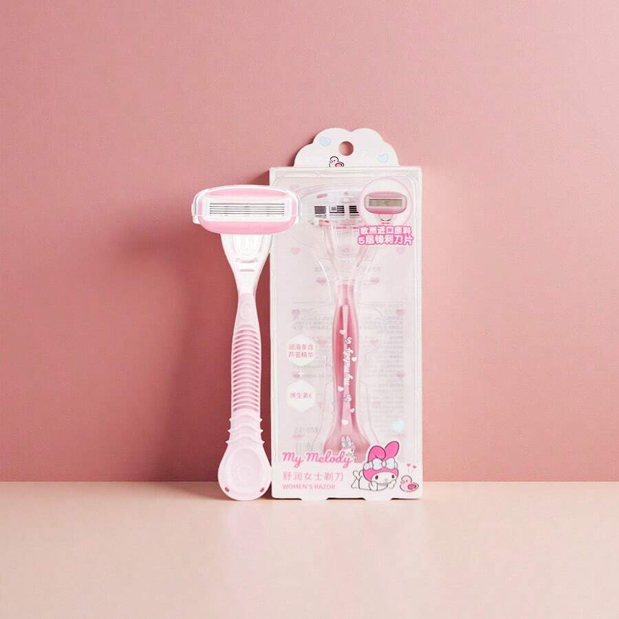 Miniso Sanrio Characters Series Gentle 5-Layer Lady Razor Melody 5-Layer Blades + Lubricating Strip Design, Smooth Shaving Reducing Skin Friction(1PC)