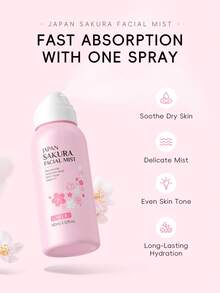 LAIKOU 1 Bottle Japan Leikou Sakura Hyaluronic Acid Deep Nourishing Facial Mist, 100ml Moisturizing Toner, Pore Minimizing, SPA-Grade Skincare, Ideal For Travel, Camping, Hiking, Outdoor Activities, And As A Skincare Gift Or Self-Care/SPA Makeup - 100ml - View 4