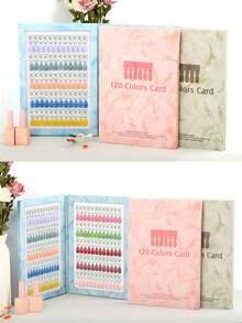 120/180色磁性指甲油展示册，可拆卸色卡盘，高端PU材质色卡展示册，配有120/180个磁性色卡头和1个编号标签，是美甲设计的理想之选。