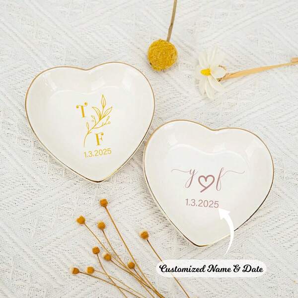 Customized Name Ring Dish, Personalized Ring Dish, Custom Jewelry Dish, Wedding Rign Holder, Engagement Gift For Her, Wedding Gift, Bridal Shower Gifts