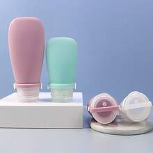 1 Set Silicone Travel Bottles, Shampoo, Cosmetics, Lotion Refillable Containers, Leak-Proof Design, 30ml, 60ml, 90ml Sizes - Dusty Pink - View 10