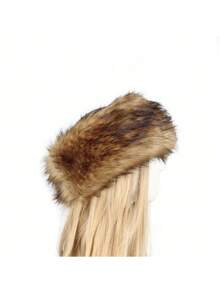 Furry Hollow Hat, Faux Fur, Fox Fur Hat Hoop Headband, Brimless Hat