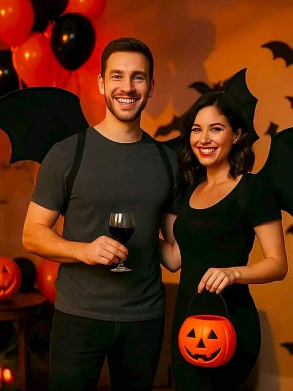 1pc Black Bat Tornado With Elasticity, Suitable For Adults, Gothic Style Bat Wings