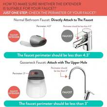 Prince Lionheart Faucet Extender, Pink_Grey, 2 Count - Blanco - Ver 6