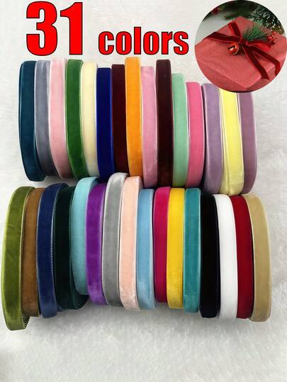 5 Yards 10mm Velvet Ribbon Special For DIY Valentine's Day Gift Wrapping Handmade Hair Bowknot Christmas Wedding Party Decors Jewelry Making Package Supplies -Jewelry Making Display & Packaging Supplies
