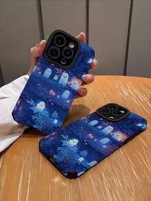 1 件万圣节时尚个性化夜鬼竖条纹高端仿皮防摔防指纹防震手机壳适用于苹果和各种型号 - 彩色 - 查看 3