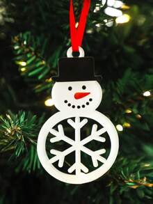 1pc Christmas Snowman Acrylic Hanging Ornament, Christmas Tree Hanging Decoration, Merry Joy Snowflake Decoration, Winter Home Decoration, Christmas Wall Hanging, Suitable For Living Room, Bedroom, Office, Window Display Christmas Decorations Room Decor