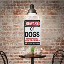 1pc 30*20cm Beware Of Dog Personalized Metal Signs, Gift For Him Men Dad, Man Cave, Indoor And Coffee Bar Room Bathroom Home Wall Fall Bedroom  Classroom Kitchen Porch Office  House  Decoration Stuff Classroom Living Patio Outdoor Decor Decorations Halloween Christmas - 彩色 - 查看 8