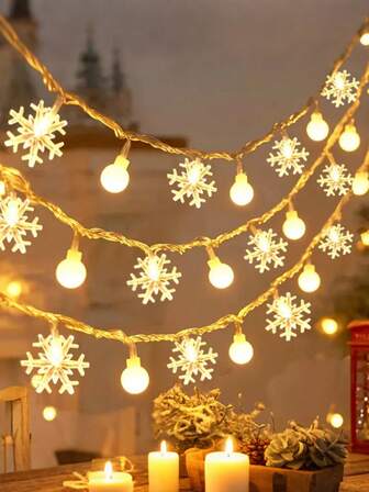 1pc 1.5/3/6m Christmas Home Decoration Snowflake White Ball String Light, Christmas Interior Room Wall Decoration Snow Light Strings, Christmas Tree Decoration Ball Light, Christmas Gift For Friends, Christmas Tree Lights Indoor, Christmas Outdoor Decorations, Christmas Decorations For Home Indoorchristmas Decoration XMAS Decor Christmas Tree Gift Decor Thanksgiving Wedding Home Decor Home Decor Fall Decor Autumn Decor Birthday Decorations For Gifts Party Supplies Indoor Outdoor Garden Holiday Festival Decor Halloween Decor Wall Decor Halloween Ornamentschristmas Decoration XMAS Decor Christmas Tree Gift Decor Thanksgiving Wedding Home Decor Home Decor Fall Decor Autumn Decor Birthday Decorations For Gifts Party Supplies Indoor Outdoor Garden Holiday Festival Decor Halloween Decor Wall Decor Halloween Ornaments