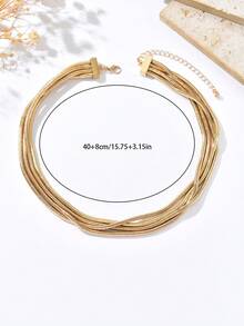 1 Stück Klobige Schlangenkette Halskette, Modische minimalistische Schlüsselbein-Kette Punk Chic Luxus Halskette für Damen, geeignet für den täglichen Gebrauch und Partys