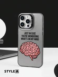 可爱插画心脑元素图案手机壳，情侣款保护套，情侣礼物，防震，适用于 16、16 Plus、16 Pro Max、16e、16 Pro、15、15 Plus、15 Pro Max、15 Pro、14、14 Plus、14 Pro Max、14 Pro、13、13 Pro、13 Pro Max、12、12 Pro、12 Pro Max 和 Galaxy - 彩色 - 查看 4