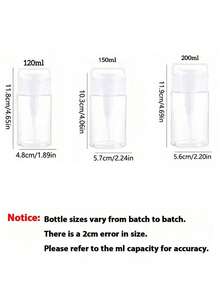 粉色蝴蝶结透明PET材质可重复灌装旅行卸妆瓶，配有3.38盎司/6.76盎司便携式按压泵，适用于卸甲油、爽肤水和卸妆液，圆顶设计，仅限手洗，可重复使用卸妆瓶 - 彩色 - 查看 7