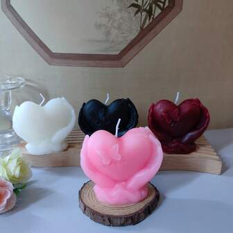 1pc Heart-Shaped Aromatherapy Candle. Suitable For Valentine's Day Gifts, Home Decor, Fragrance Display, No Wooden Base