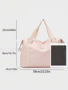 1pc Foldable Large Capacity Travel Bag, High-Quality Polyester Colorblock Fashionable Luggage Bag Toiletry Bag Wash Bag Toiletry Travel Bag Makeup Storage Beach Beach Bag Vacation Holiday Essentials School Supplies Travel Essentials Ladies For College Dorm Bathroom Back To School Supplies Bag For School School Accessories School Stuff