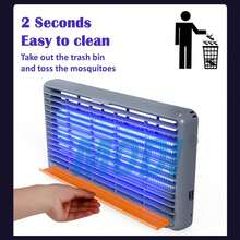 Matamoscas eléctrico plano, mata insectos en interiores, bombilla de repuesto adicional, mata moscas y repelente de mosquitos, ligero, con rejilla de alimentación resistente, fácil de limpiar y con bandeja lavable extraíble. - 6W - Ver 3