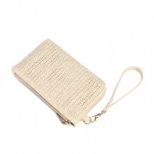 Minimalist Woven Portable Lightweight Straw Bag, Casual Clutch, Beach Bag, Summer Handbag