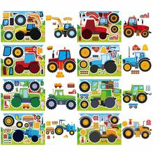 8/16pcs Farm Puzzle Stickers, Tractor & Plow Machine Decals, DIY & Craft, Holiday Party Gift Bag Filler, Birthday Present - Multicolor - View 4