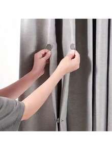 2 piezas Cortinas magnéticas con respaldo Adhesive - Botón de metal clásico Closure, adecuado para cortinas del hogar, dormitorio y oficina - Multicolor - Ver 12