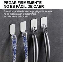 ganchos para colgar ropa ganchos para colgar ropa Ganchos Para Pared, POGEPE 24 Piezas(12 Grande +12 Pequeño) Ganchos de Acero Inoxidable, Ganchos Adhesivos para Pared, Ganchos de Pared Autoadhesivos, para Pared, Ropa, Cocina, Baño, Colgar, Bolsas - Negro - Ver 5