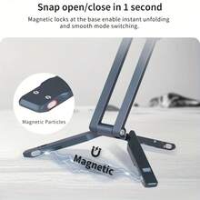 XILETU Magnetic Phone Tripod Stand, Suitable For Gimbal, Can Be Hung On Wall, Aluminum Alloy Magnet Quick Installation, Easy To Set Up, Universal Model, Ideal Pocket-Sized Phone Stand For Photography, Can Be Installed On Photography Tripod - Black - View 7