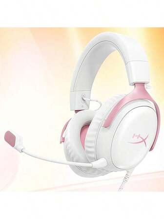 HyperX Cloud III Hurricane 3 게이밍 헤드셋, 견고한 알루미늄 프레임, ANC 노이즈 캔슬링, 메모리 폼 이어컵, 깔끔하고 유선형 디자인, 게이밍에 최적, 매트 핑크 유선