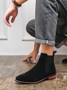 Nuovi stivali Chelsea da uomo con punta affusolata, versatili, retrò e minimalisti, adatti per lavoro, feste, vacanze e abbigliamento casual, ideali per l'autunno/inverno - nero - Visualizzare 10