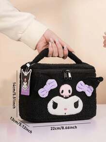 Sanrio 3D Plush Cosmetic Bag, Adorable Characters Design, Hello Kitty, My Melody, Kuromi & Cinnamoroll Designs, Extra Large Capacity & Wide Opening for Easy Packing, Soft Premium Quality Fabric with Double Zipper Closure, Perfect for Travel, Daily Use & As a G for 反對音