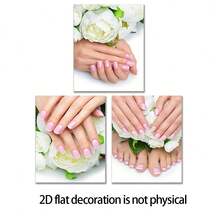 3pcs D Flat Frameless, Fashion Beauty Salon Spa Manicure & Nail Art Poster, Fashion Decorations, Frame Painting, Perfect Gift For Friends Family, Home, Room Mural, Office, Living Room, Bedroom Wall Decor, 8x10 Inch