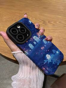 1 件万圣节时尚个性化夜鬼竖条纹高端仿皮防摔防指纹防震手机壳适用于苹果和各种型号 - 彩色 - 查看 6