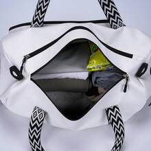 Large Capacity Badminton, Table Tennis, Tennis Racket Bag - Convertible Hand-Held Or Shoulder Back Sports Bag, Durable Nylon Material - White/Black, Suitable For Men And Women - Tennis, Fitness, Travel - Easy To Clean Sports Equipment Storage Bag