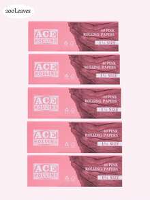 2000 fogli/50 libretti - Cartine per rollare sigarette 1 1/4 - Cartine per rollare rosa non candeggiata - Cartine per rollare con gomma arabica naturale - Cartine per rollare rosa 44*77 MM - Carta per sigarette classica extra sottile che brucia in modo uniforme.