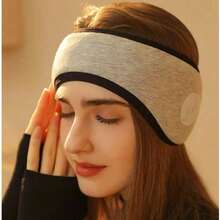 1pc Sleep Soundproof Ear Muffs, Adjustable Hook And Loop Eye Mask, Multifunctional Eye Mask And Ear Cover, With Earplugs, For Noise-Blocking Without Pressing Ears, Adjustable Sports Headband, Cold Weather Protection, Suitable For Sleeping, Napping, And Night Use Throughout The Year, For Bedroom, Travel, Office, School, Outdoor Activities, Made Of Polyester Fiber