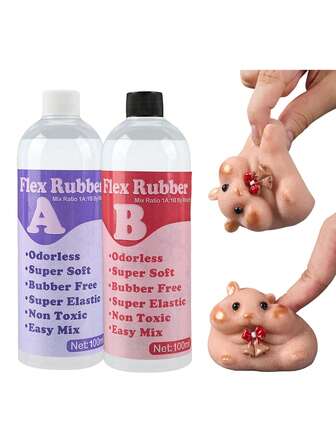 Liquid Silicone For Squishy Maker, 1:1 AB Squishy Resin Gel, Soft Liquid Squishy Silicon Rubber Making Kits For DIY Decompression Toys Gift Squeezing Toy, DIY Stress Relief Gift, 50ml/100ml/250ml/500ml