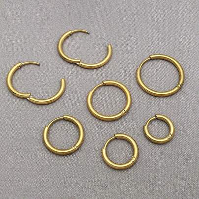 6 件医用不锈钢小圈耳环轻质防过敏微型小圈，适合女孩和男孩耳环软骨 12/14/16/18/20 毫米