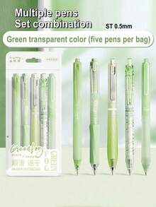 5/10 Pcs Fashionable Retractable Neutral Pens, 0.5mm Fine Point, Black Ink, Quick Dry No Bleed, Smooth Writing Pen, Aesthetic Pens For Writing Drawing Journaling Note Taking, Gifts Suitable For Exams, Office Work & Stationery Back To School